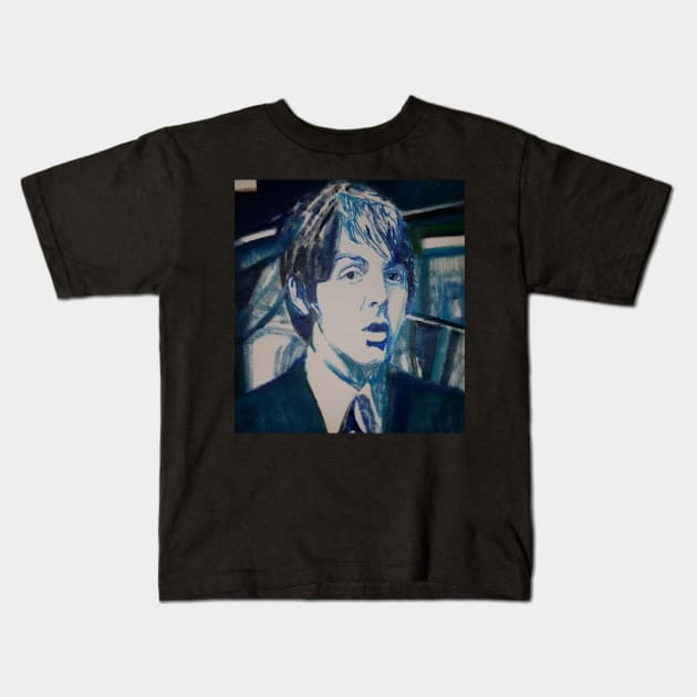 Paul McCartney by Mike Nesloney Kids T-Shirt by Mike Nesloney Art